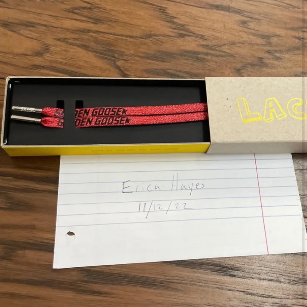 Sparkly Red Golden goose laces